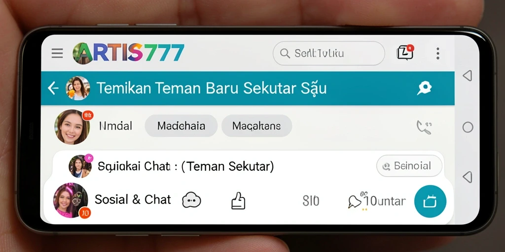 Tampilan antarmuka aplikasi ARTIS777 untuk menemukan teman baru.