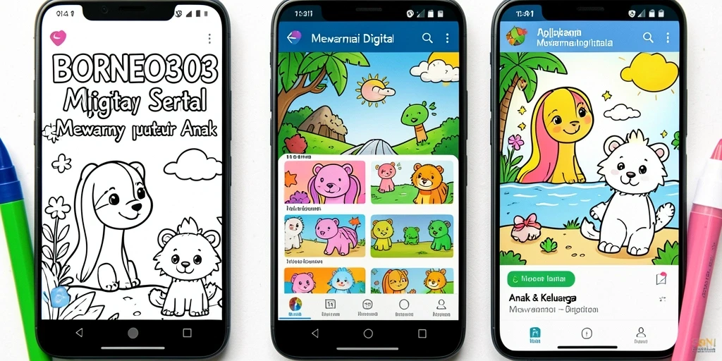 Tampilan antarmuka Mewarnai Digital yang interaktif dan ramah anak.