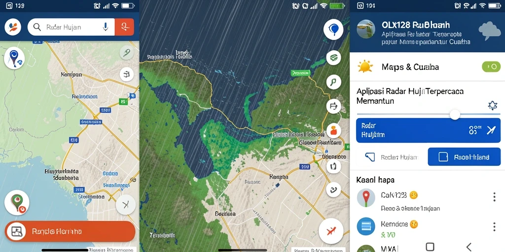 Tampilan antarmuka OLX128 yang intuitif dan fitur Radar Hujan yang informatif.