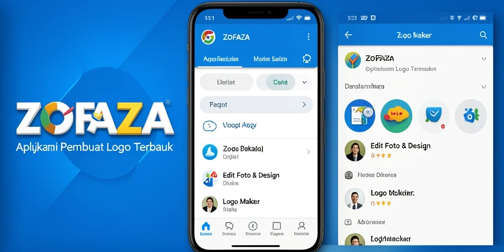 Tampilan antarmuka <strong>ZOFAZA</strong> yang mudah digunakan untuk desain logo.