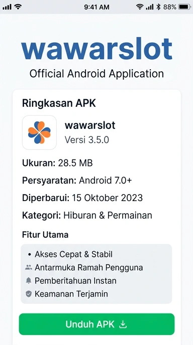 Panduan Unduh dan Instal APK Wawarslot untuk Android
